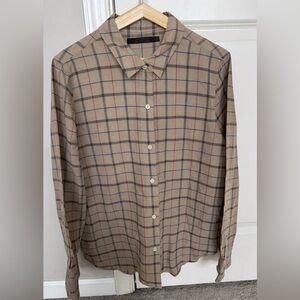 Jenni Kayne Tan and Blue Striped Shirt